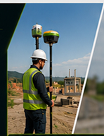 Topógrafo midiendo con receptor GNSS