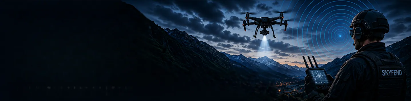 Operador de dron en misión